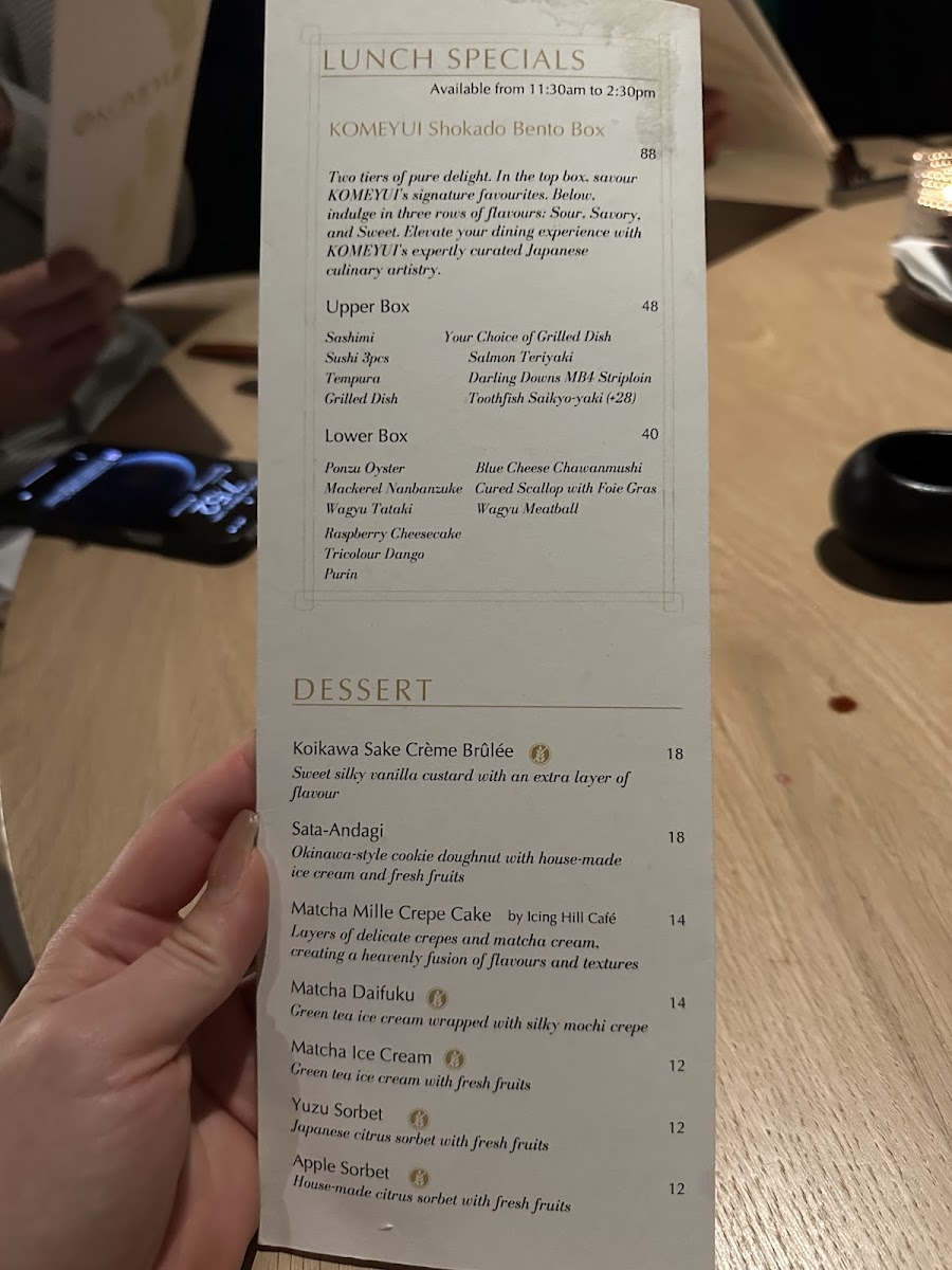 Menu Komeyui Japanese Restaurant - Brisbane-10